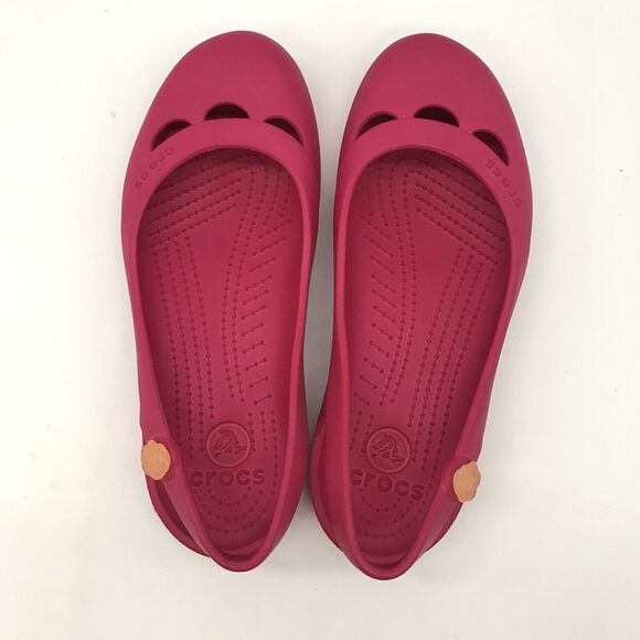 Crocs Jayna Slingback Flats Women's size 7 Fushia Pink Sandals Slip On Shoes - Picture 6 of 11